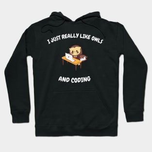 I jus treally like owls and coding Hoodie